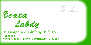 beata labdy business card